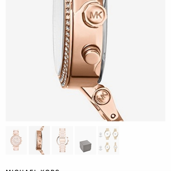 MICHAEL KORS Parker Rose Gold-Tone Blush Acetate Watch - Picture 3 of 3